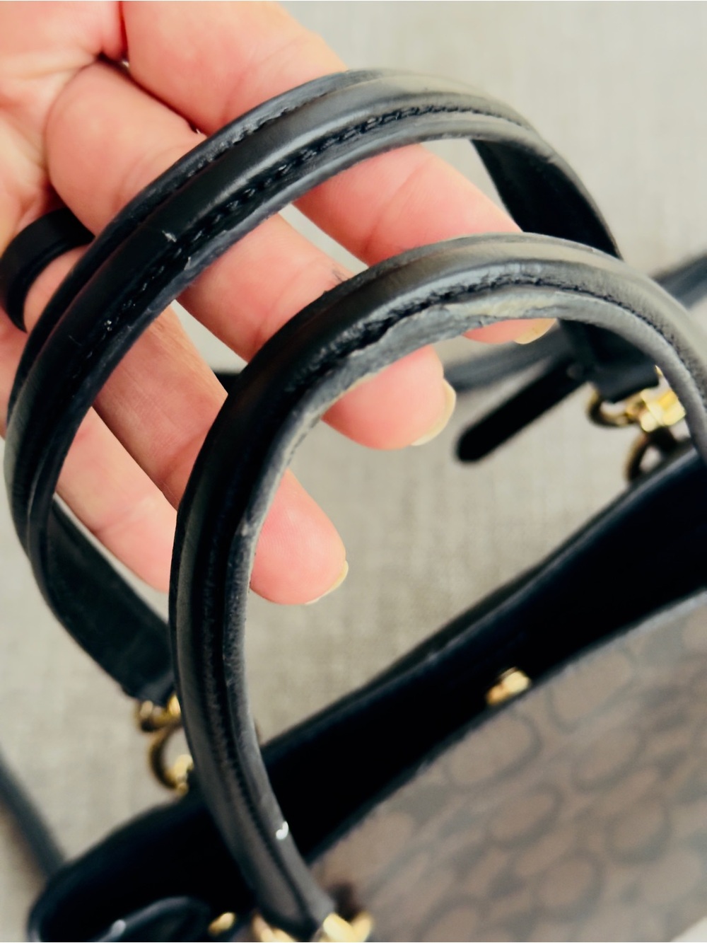 Coach Brown Signature Canvas Satchel with Black Leather Trim - Picture 8 of 16